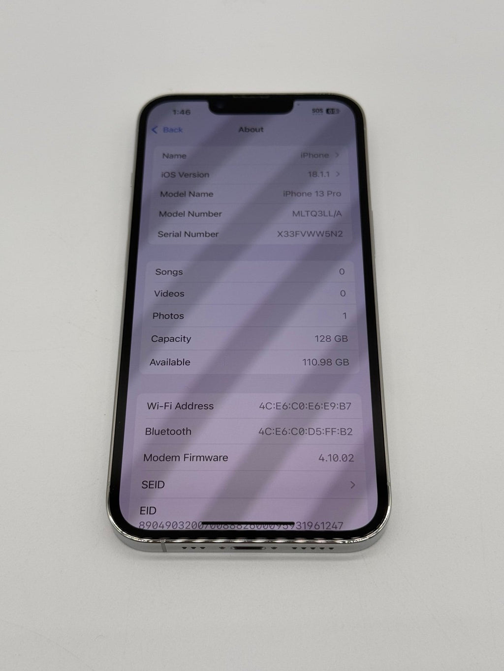 iPhone 13 Pro 128GB Silver -Carrier Unlocked- Clean IMEI Fast Shipping! 8M99