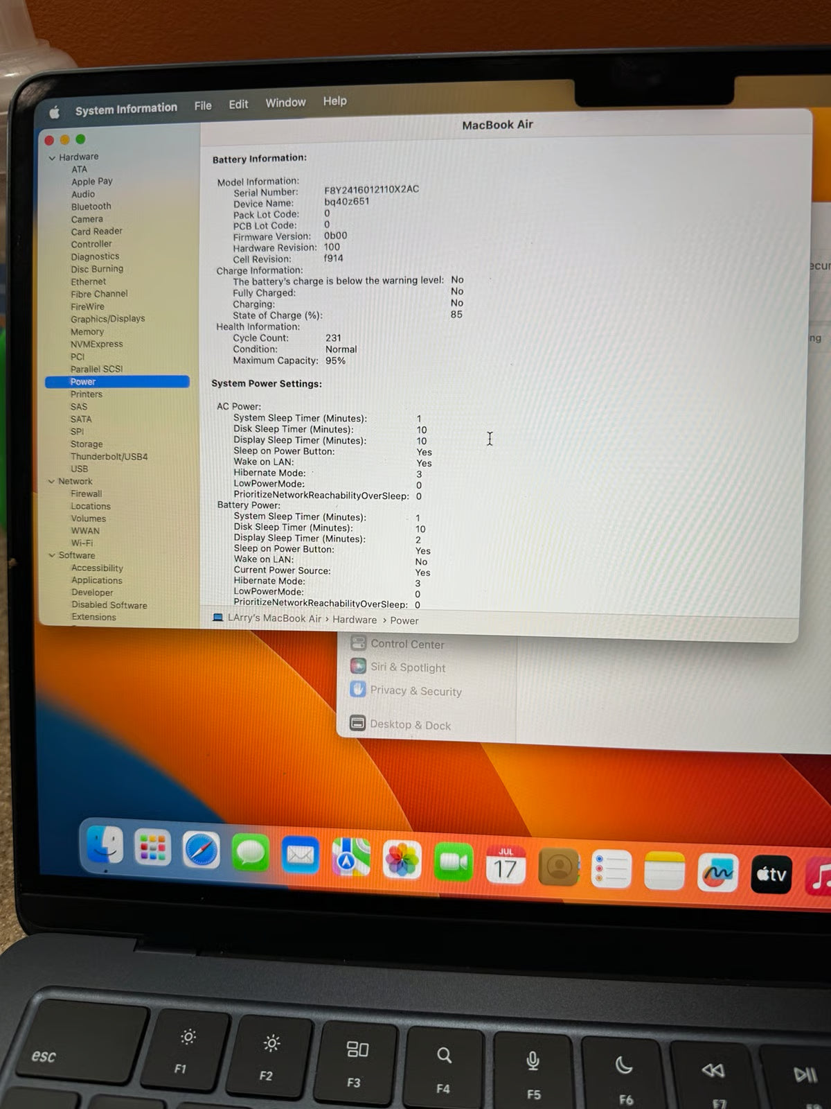 2022 MacBook Air 13 inch M2 6S59