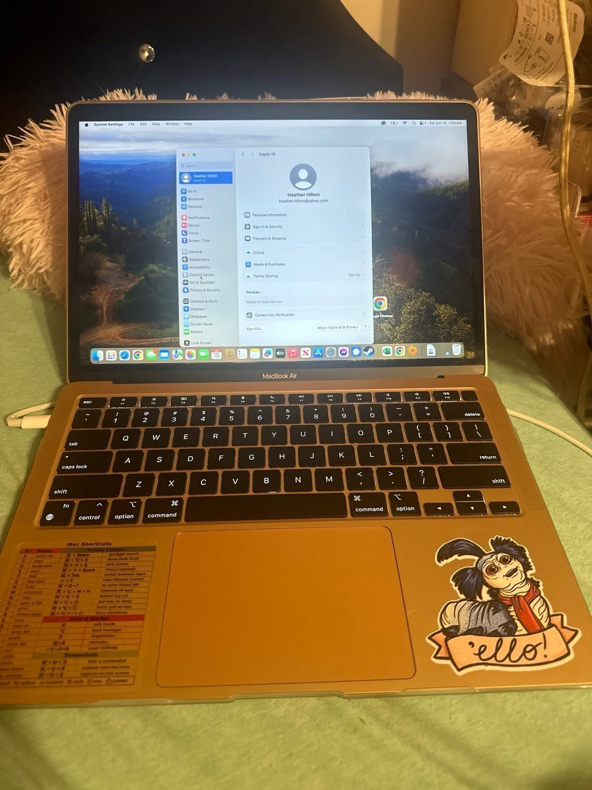 macbook air 2020 rose gold m1 upgraded and have original box 8O86