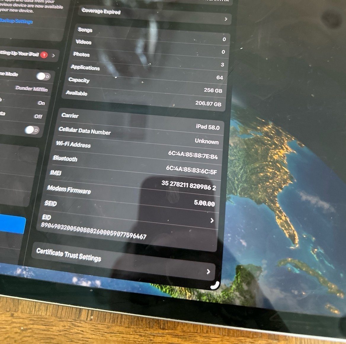 Apple iPad Pro 12.9 4th Generation 256 GB in Space Gray (Cellular and WIFI) 1F97