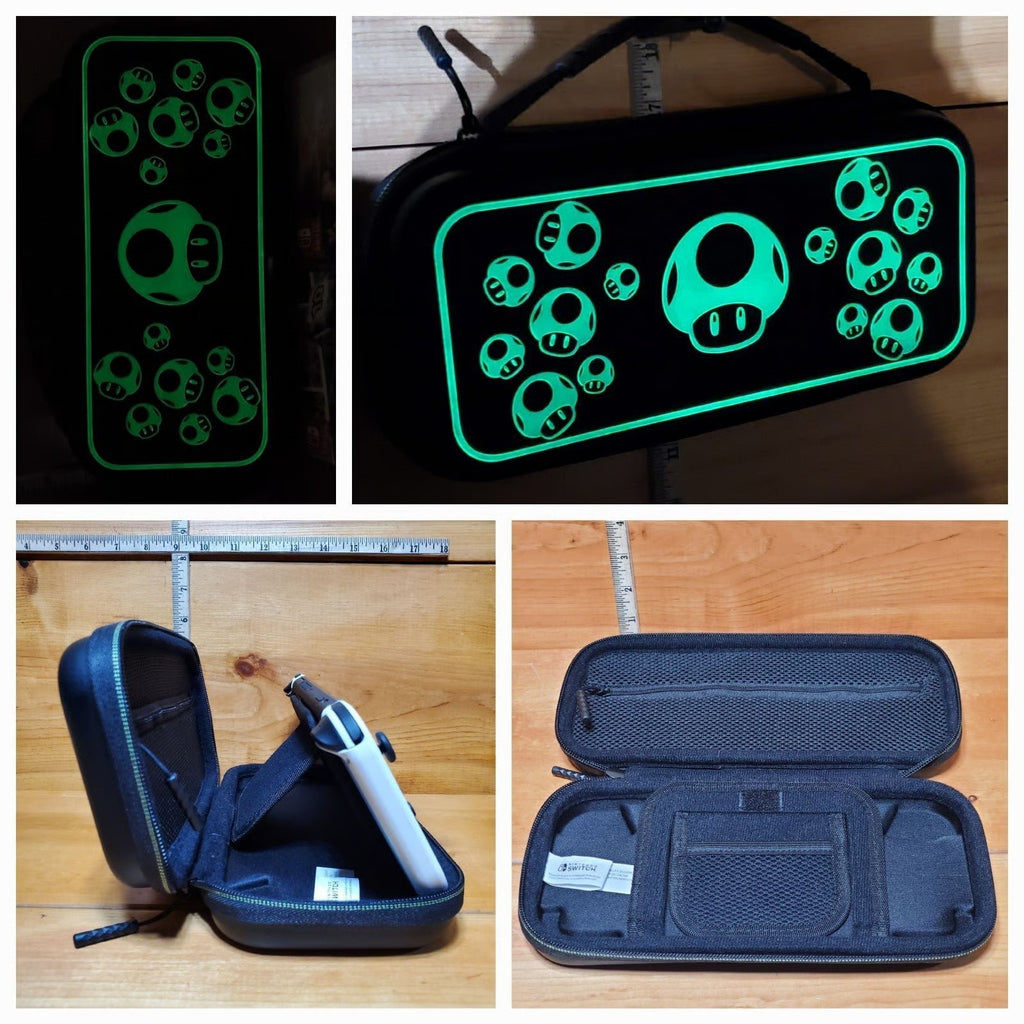 7 Inch Nintendo Switch OLED 64GB Internal Memory with Glowing Mushroom Case 2D98