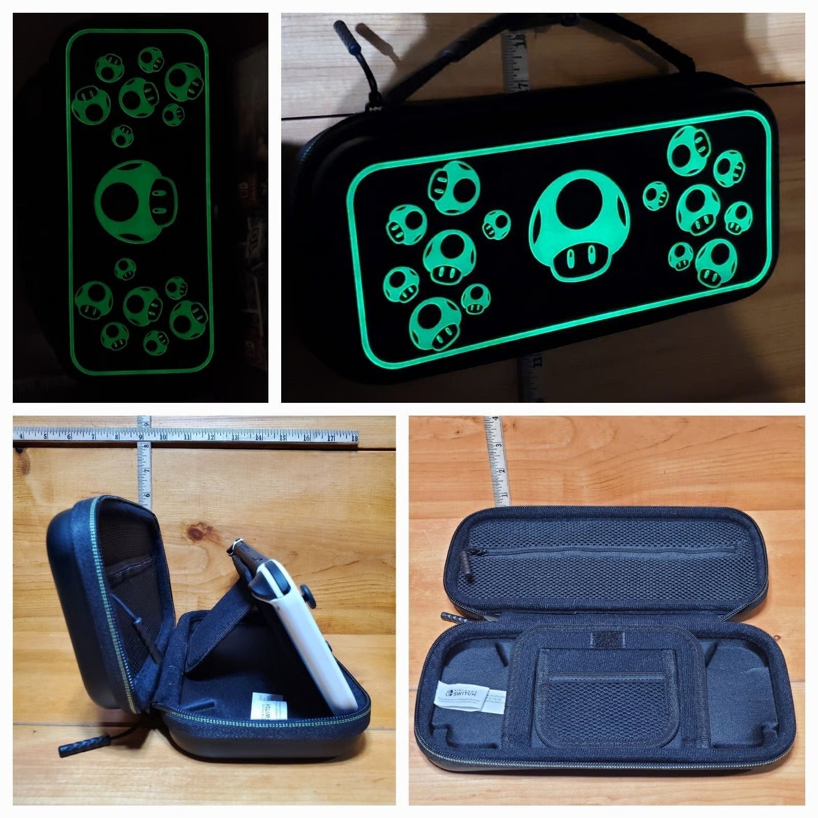 7 Inch Nintendo Switch OLED 64GB Internal Memory with Glowing Mushroom Case 2D98