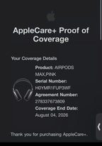 Apple Airpods Max With Smart Case (Pink) 2B97