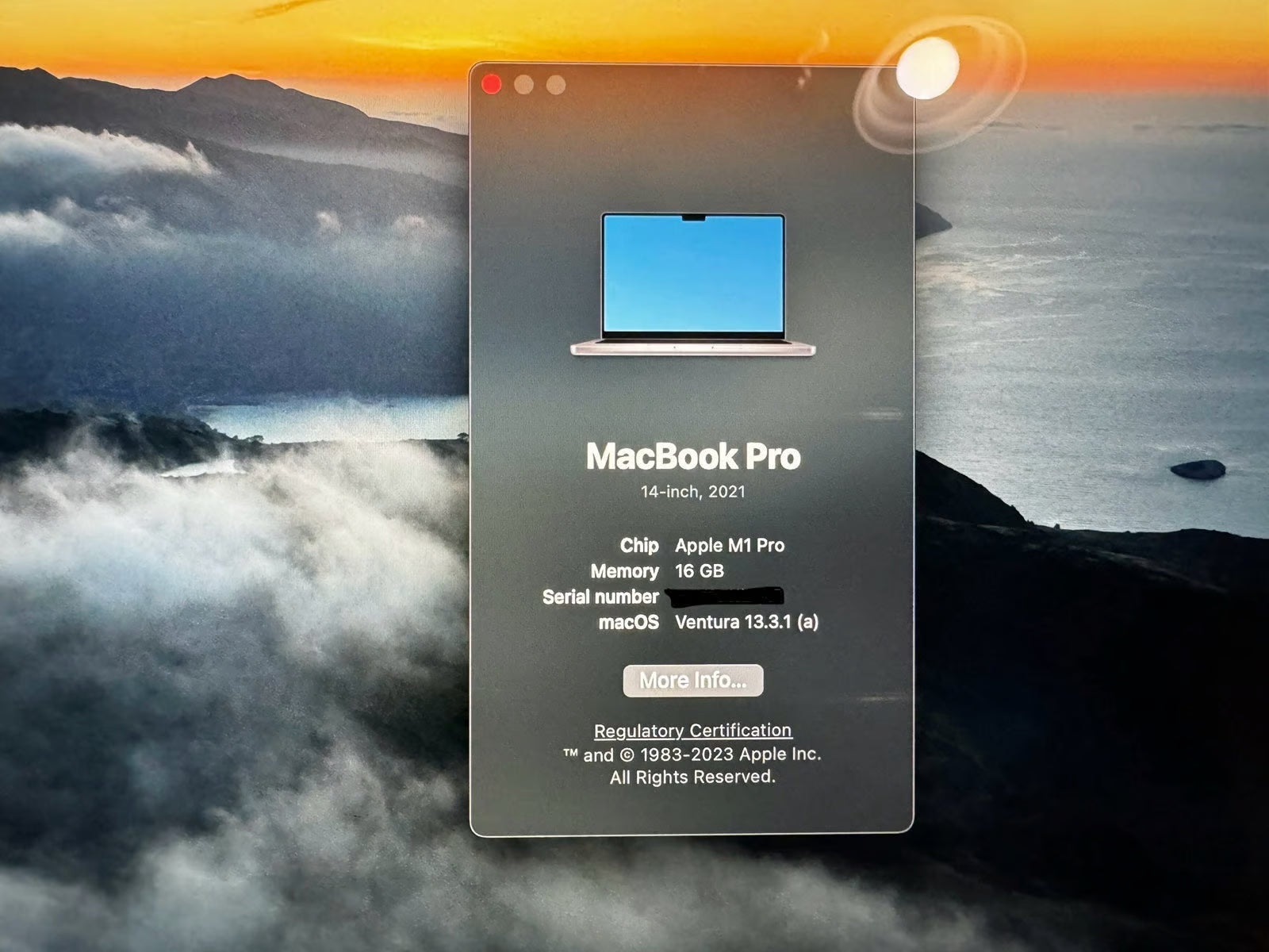 MacBook Pro 14"" Laptop - Apple M1 Pro chip - 16GB Mem - 512GB SSD - Space Gray 9G23