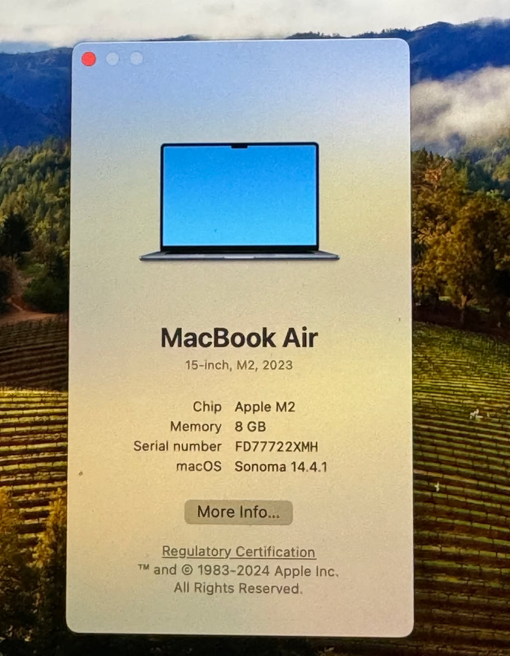 15 inch MacBook Air M2 1A83