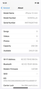 Apple iPhone 12 Mini 256 GB in Purple for AT&T 6N26