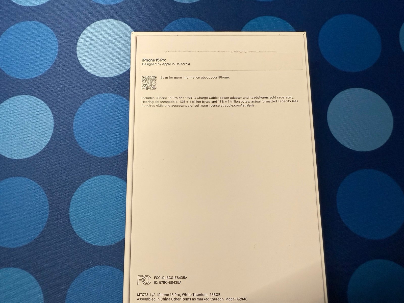 iPhone 15 Pro 256GB White Titanium (Factory Unlocked) 2F87