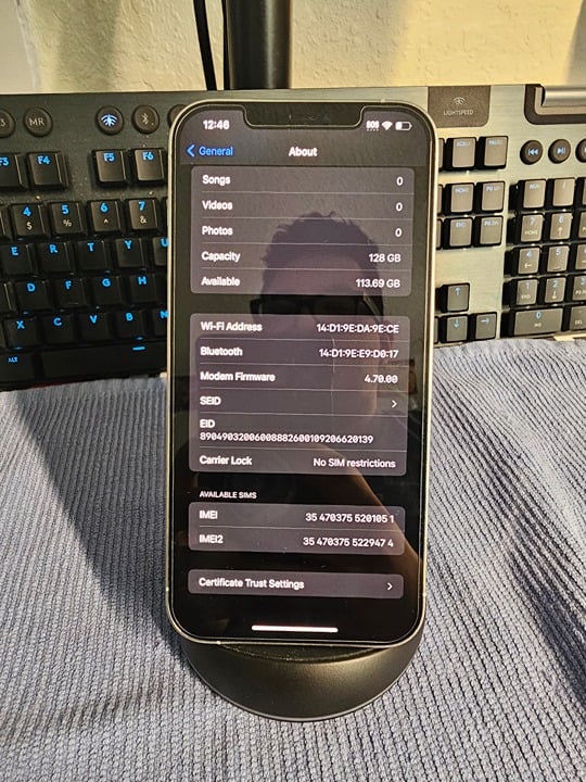 Apple iPhone 12 Pro Max 128 GB in Silver for Unlocked 9T98