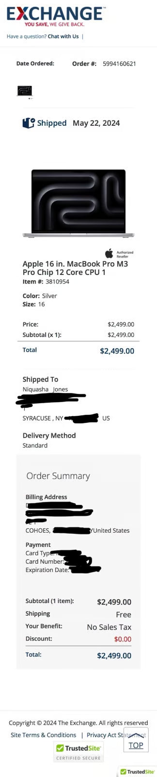 Apple 16 in. MacBook Pro M3 Pro Chip 12 Core CPU 18 Core GPU 18GB RAM 512GB SSD 9X68