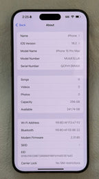 iPhone 15 Pro Max 256GB in Natural Titanium (Unlocked) 7D12