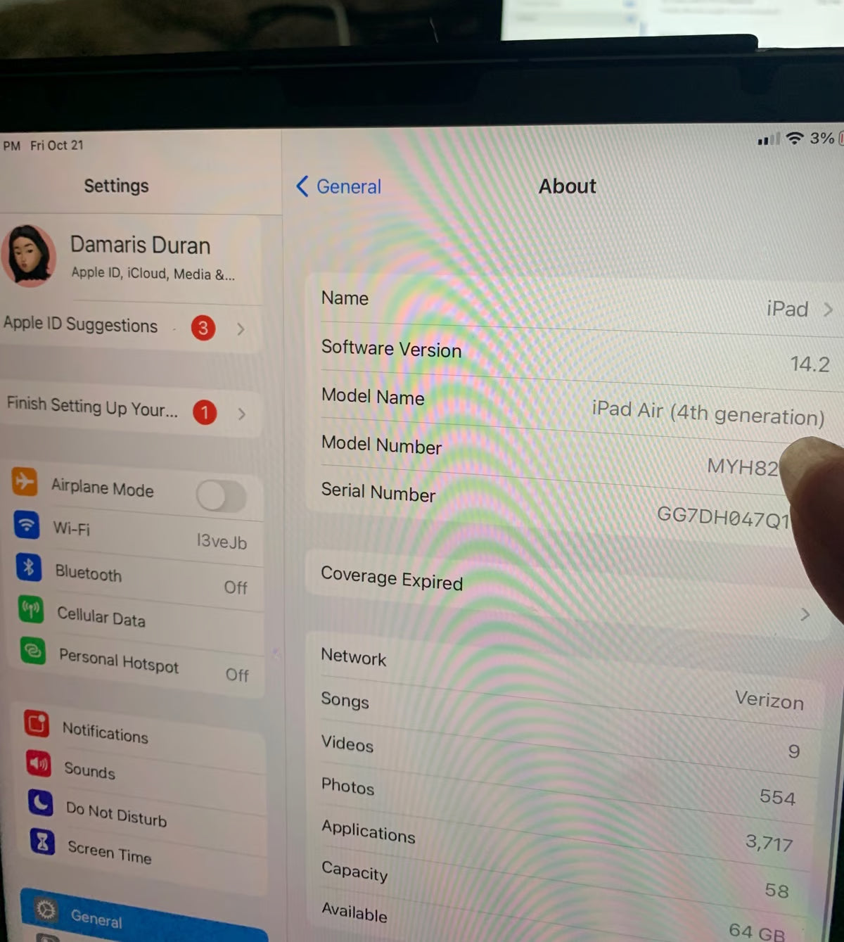 Apple iPad Air 4th Generation 64 GB 3S19