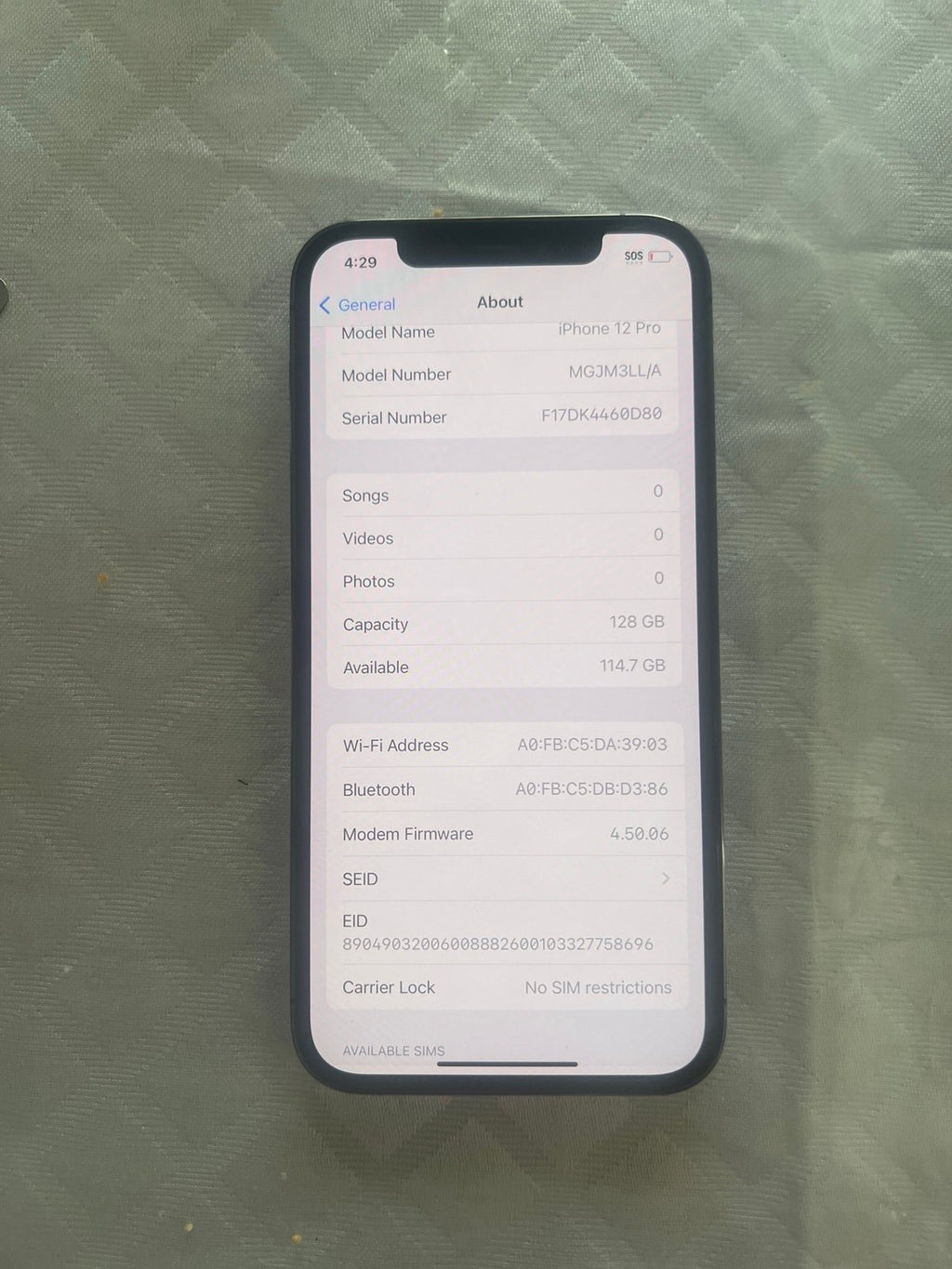 Apple iPhone 12 Pro 128 GB in Graphite for Unlocked 6R57