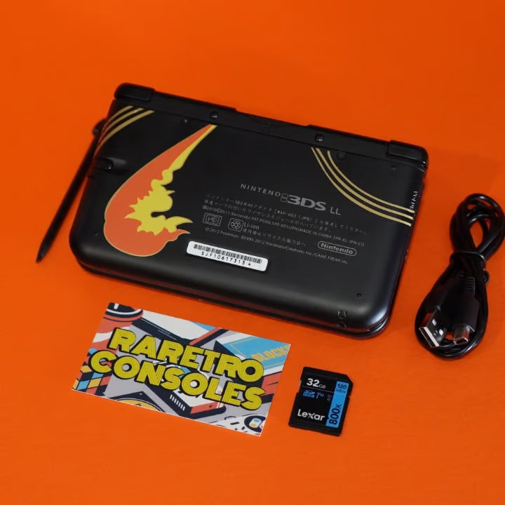 Nintendo 3DS XL Pok茅mon Center Charizard Edition W/ 32GB, Charger & 60+ Games