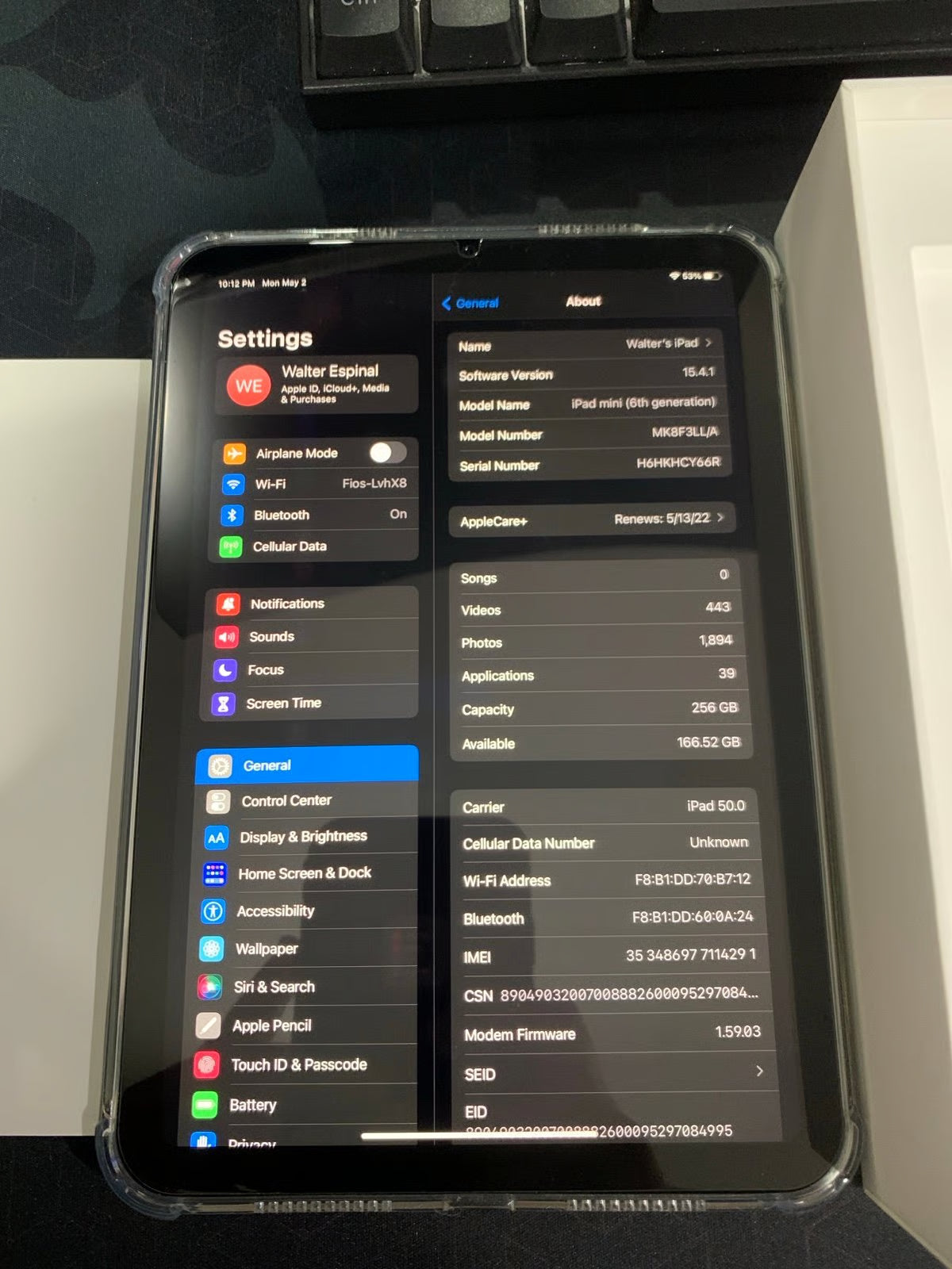 iPad Mini 256GB w/ AppleCare+ 3J92