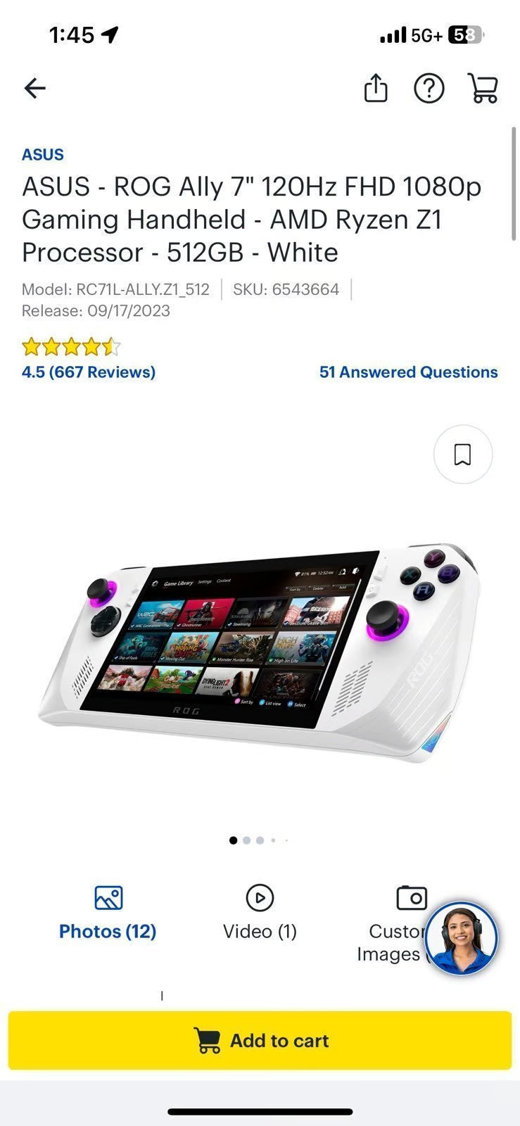 ASUS Rog Ally (Z1) 5Z52