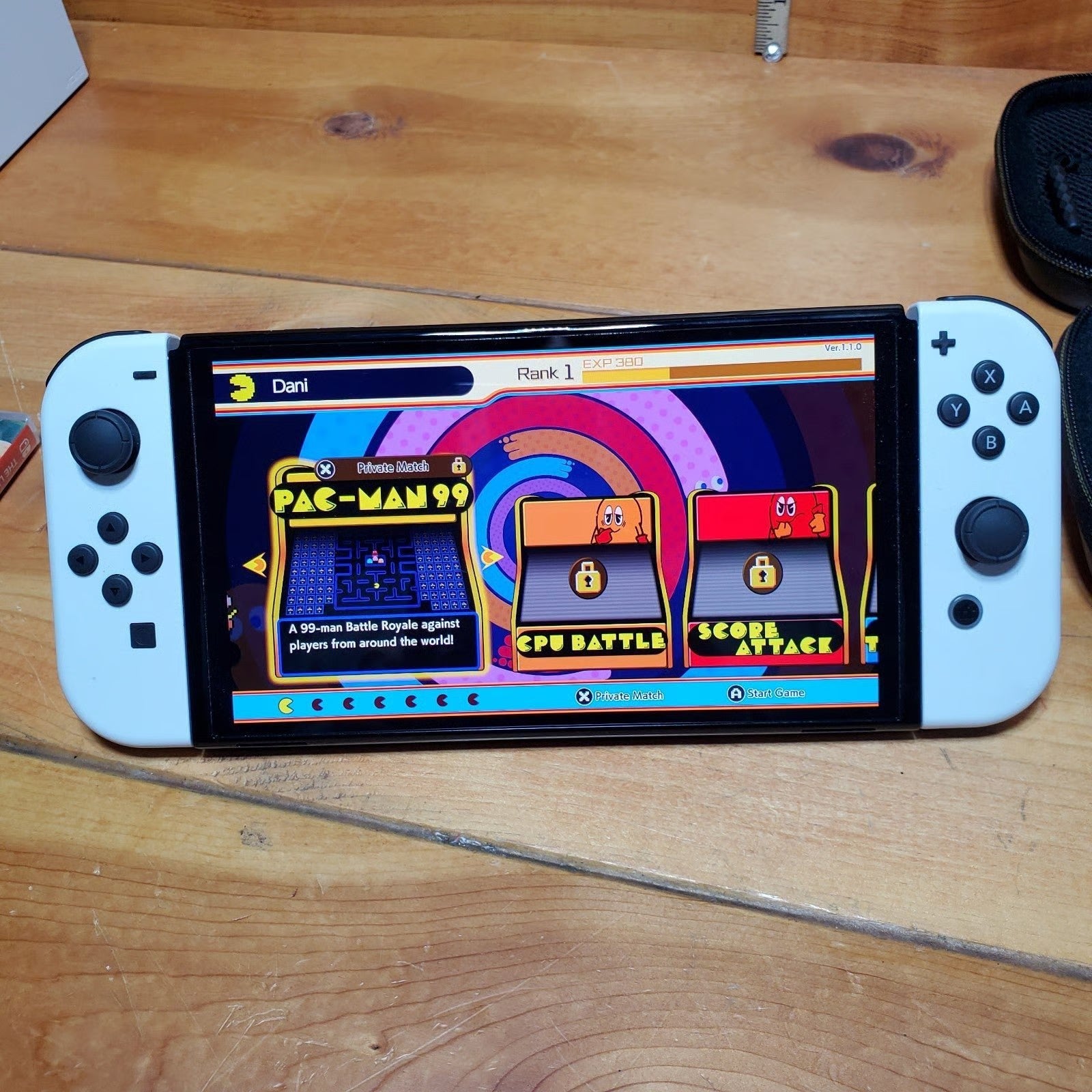 7 Inch Nintendo Switch OLED 64GB Internal Memory with Glowing Mushroom Case 2D98