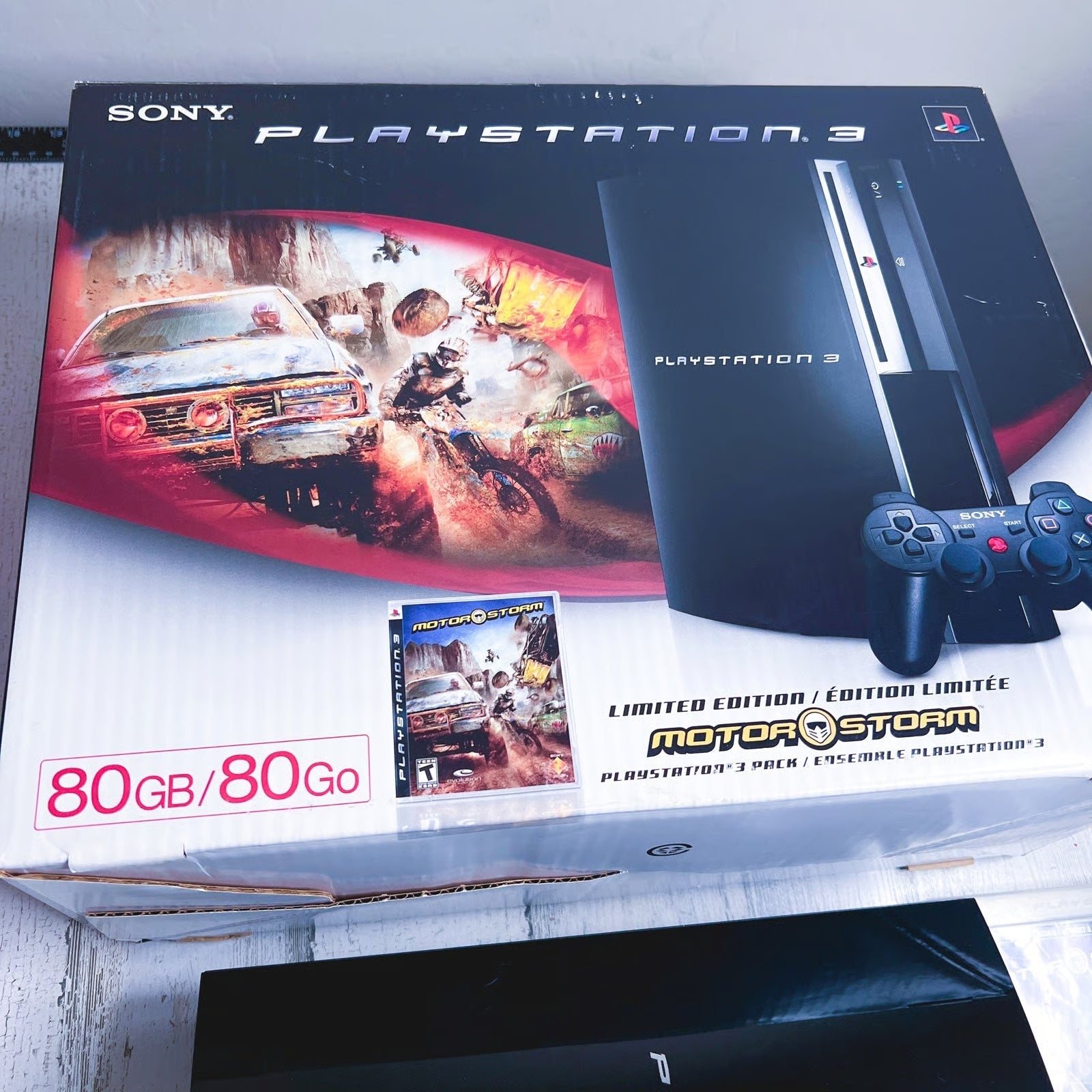 Sony PlayStation 3 Console MotorStorm Bundle in Black 80 GB with Box 3W76