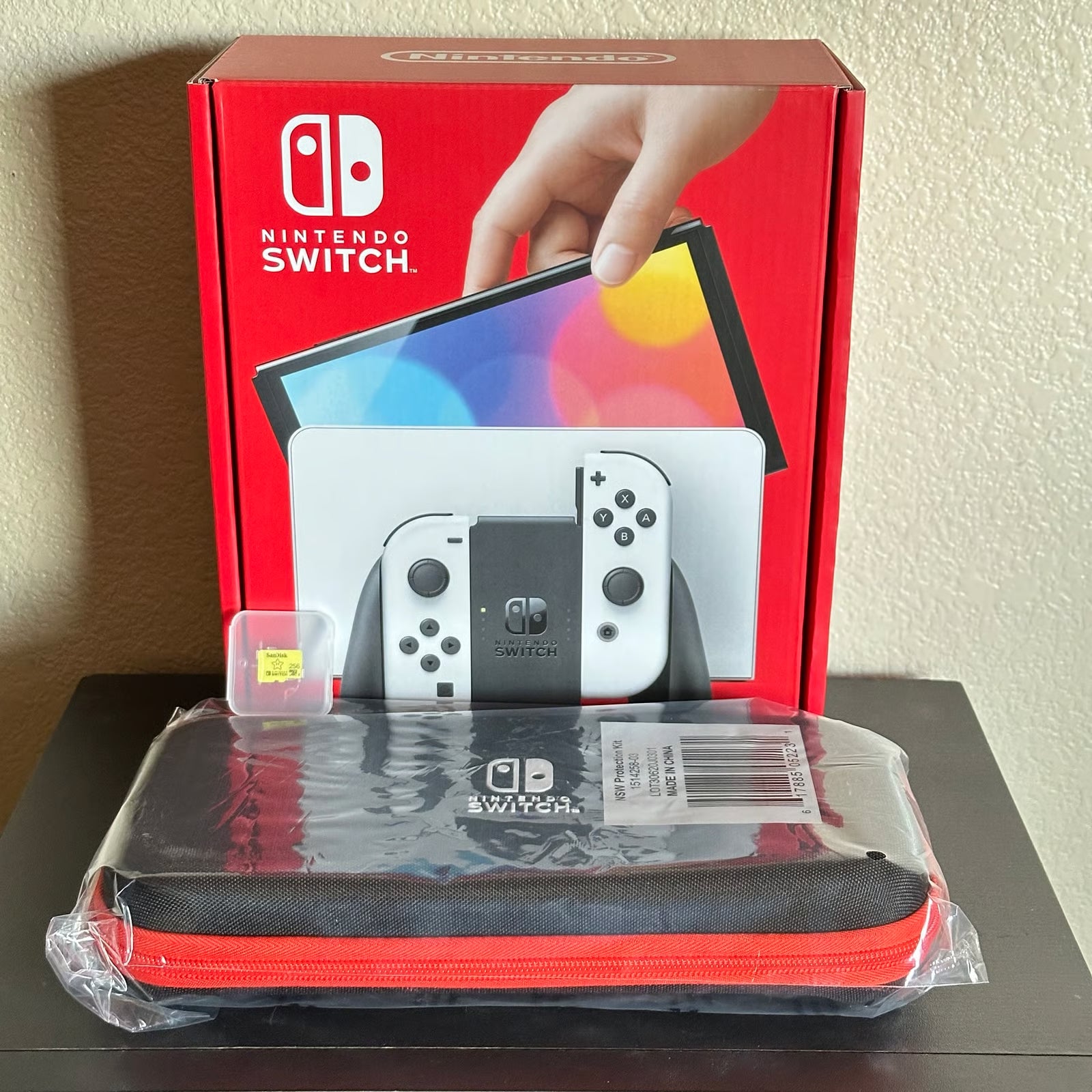 Nintendo Switch OLED Gaming Console Bundle w/ 256GB Micro SD & Case *NEW* 1W86