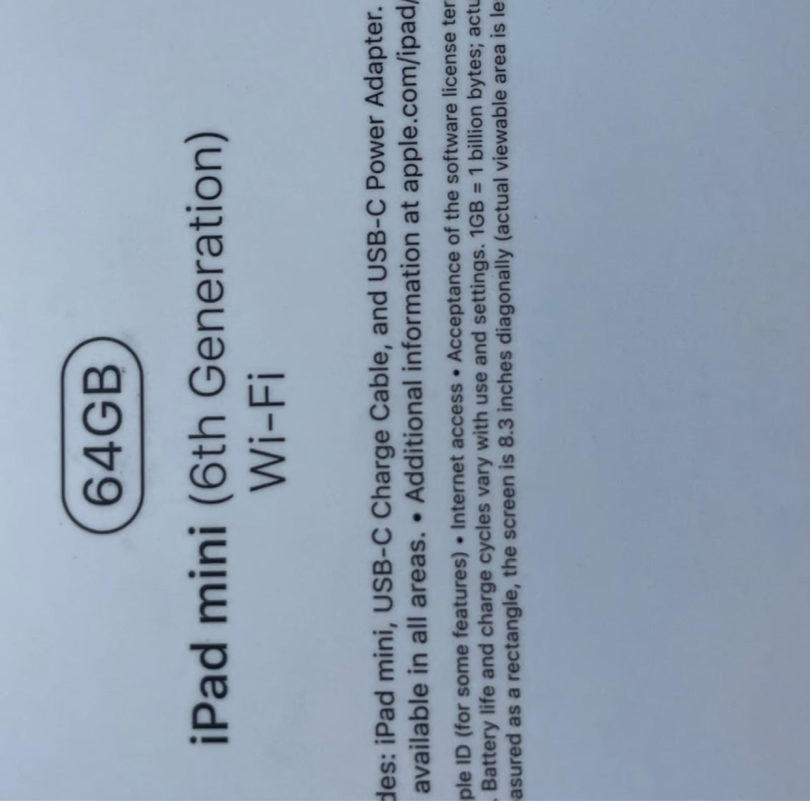 Apple iPad Mini 6th Generation 64 GB in Space Gray 1O73