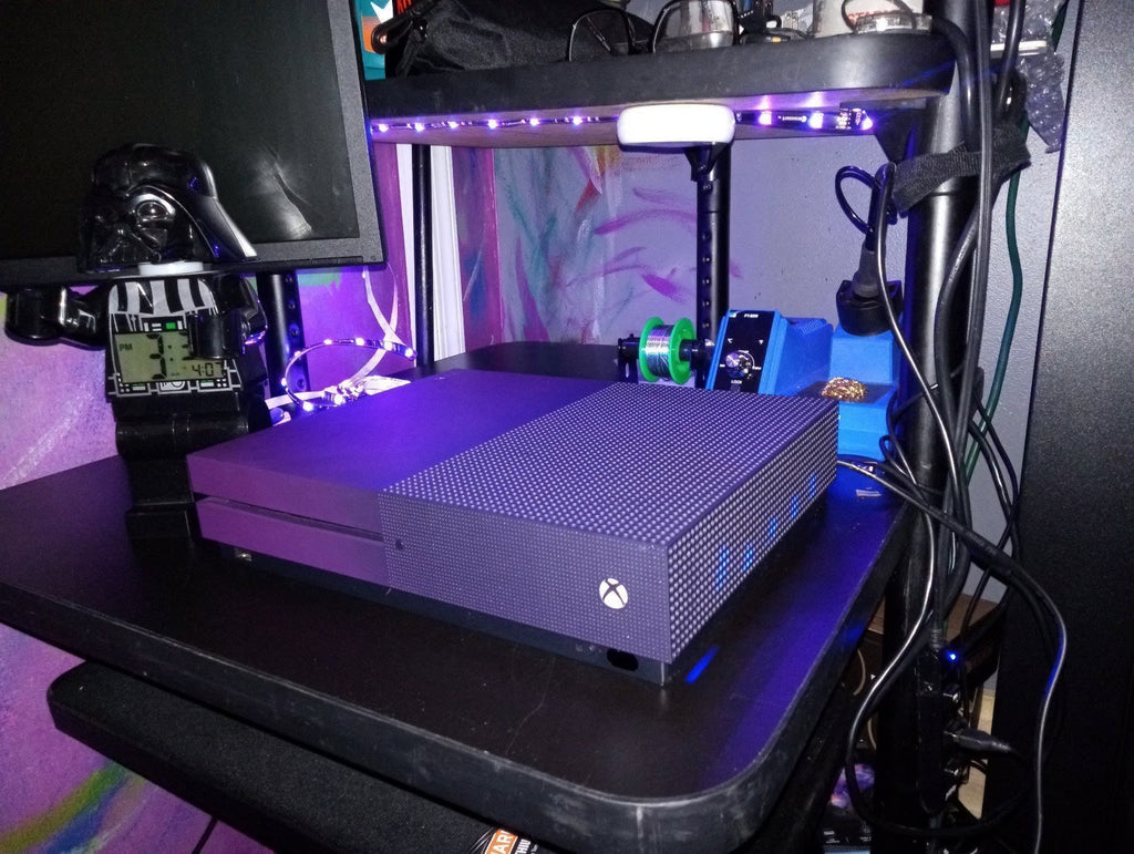 Xbox One S console Purple Fortnite Edition 3D17