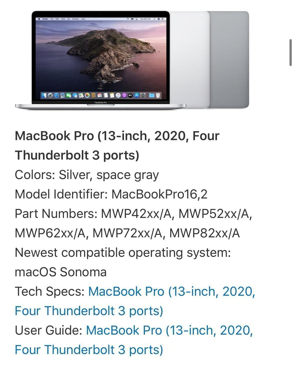 Apple 2020 MacBook Pro 13 Inch with Apple Keyboard *See Description For More* 1P33