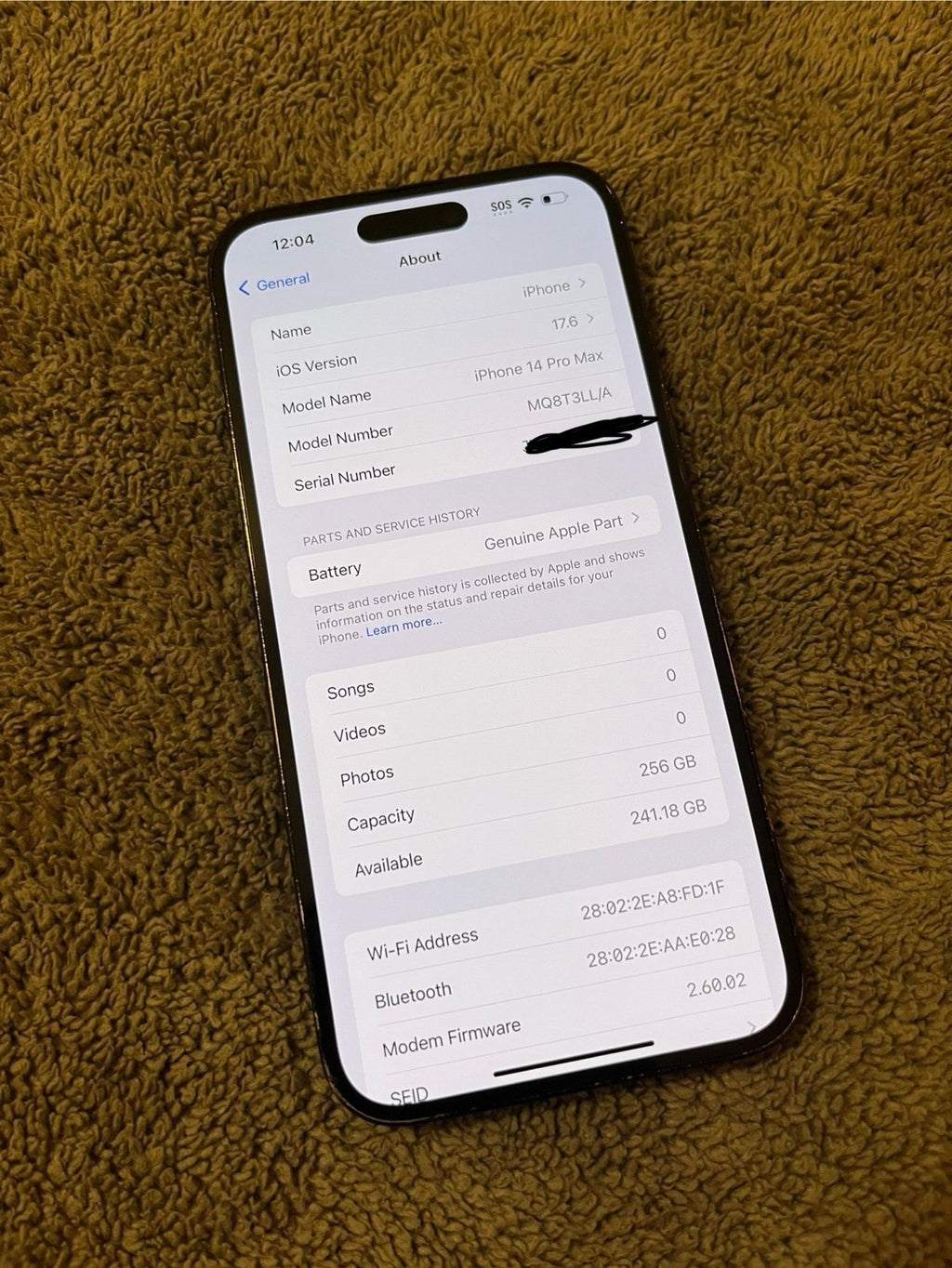 Apple iPhone 14 Pro Max 256 GB in Space Black Unlocked 6T25