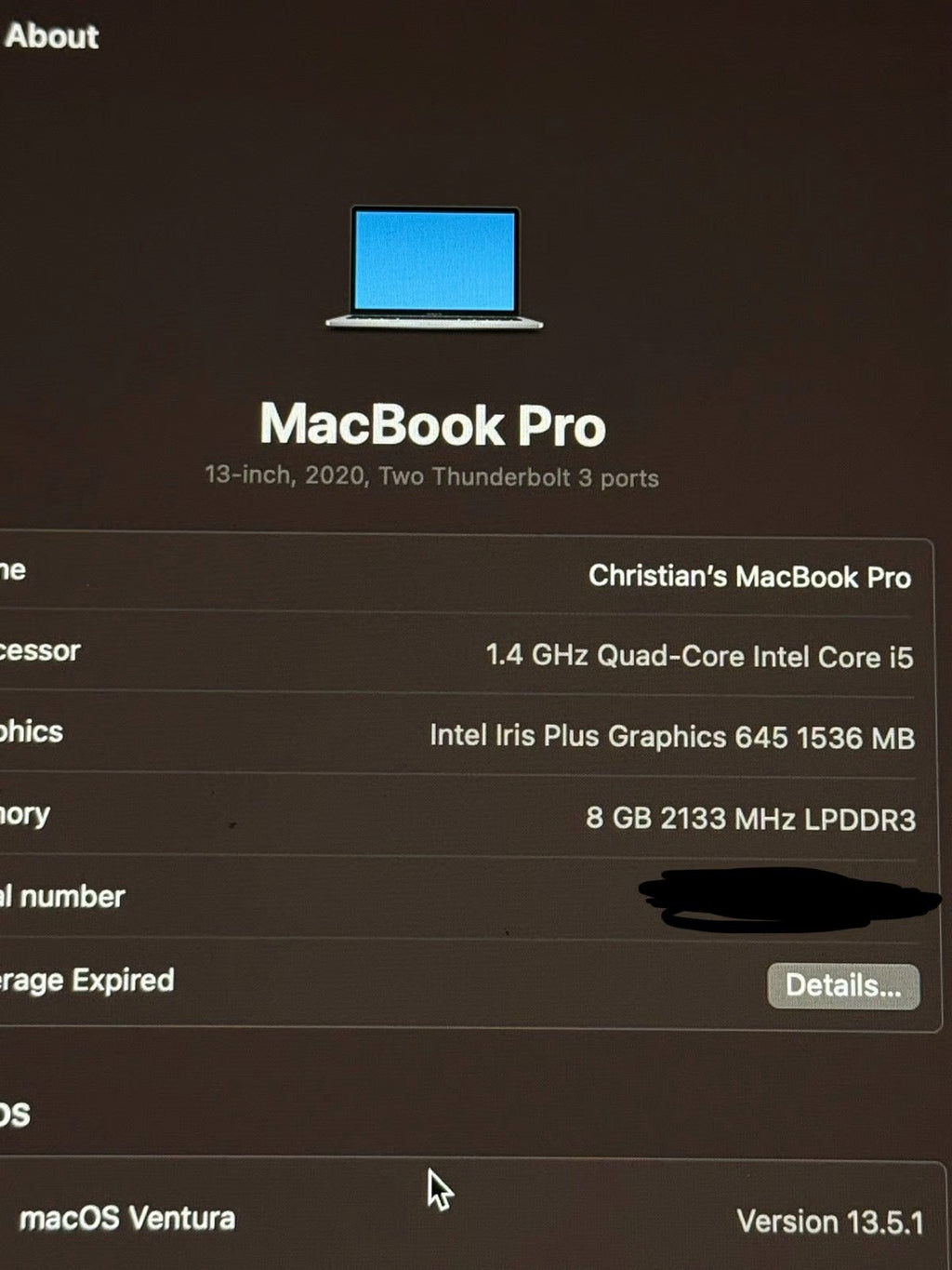 Apple MacBook Pro 13鈥?2020 w/ Touch Bar 7Z32