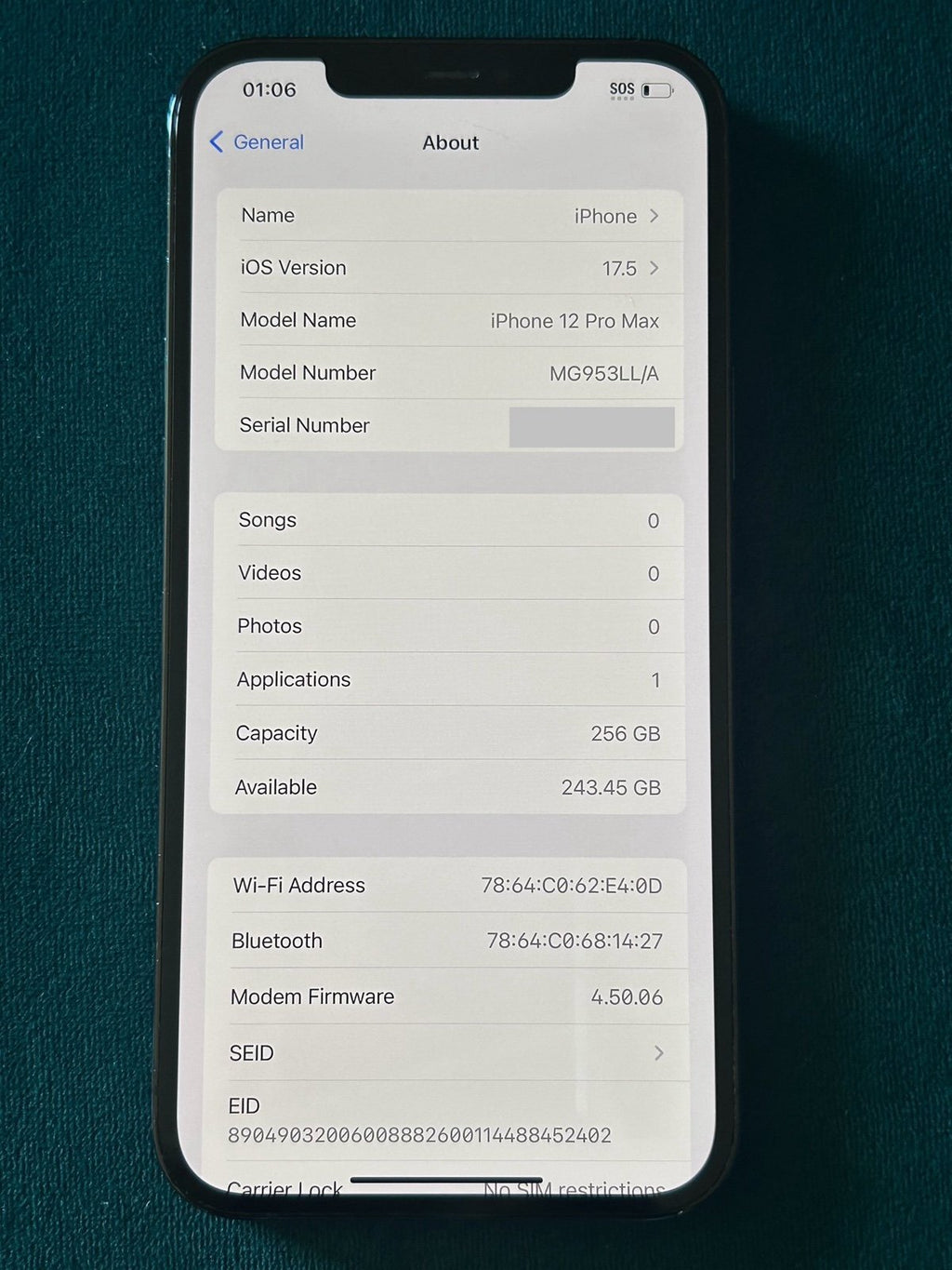 Apple iPhone 12 Pro Max 256 GB in Pacific Blue for Unlocked 3D88