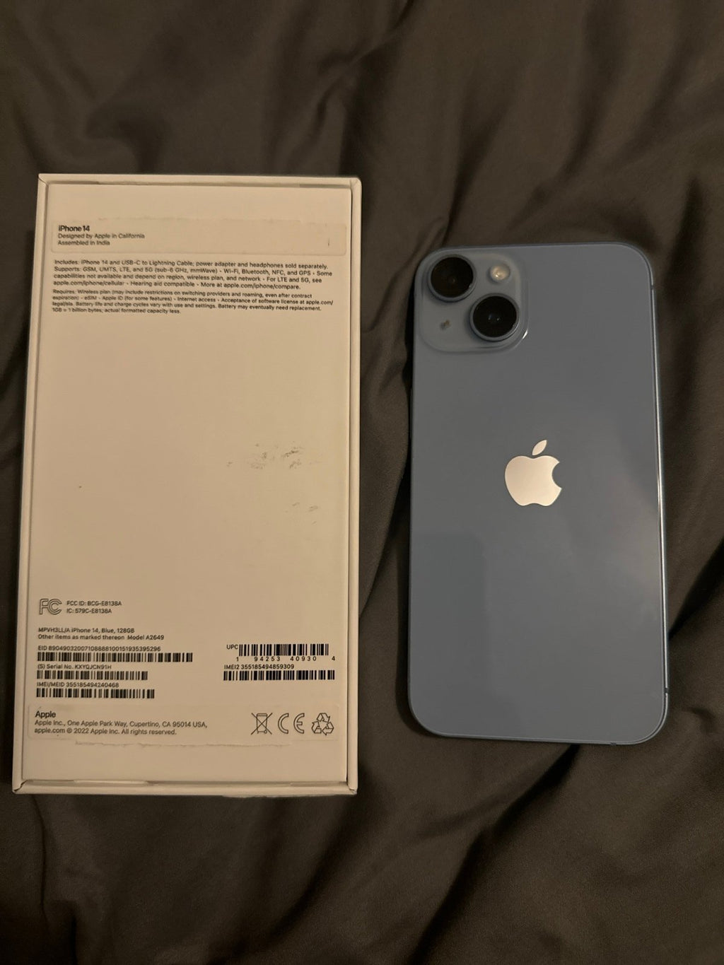 iPhone 14 Blue 128 GB Unlocked 6O86