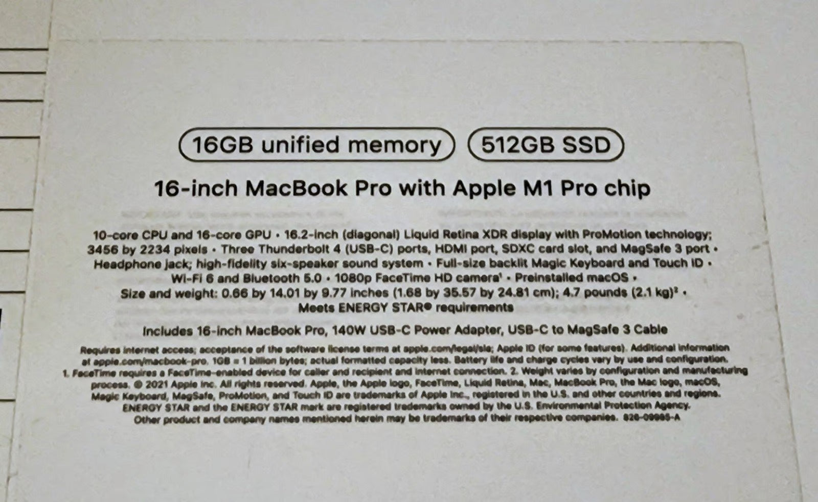 16in Macbook M1 Pro 5P11
