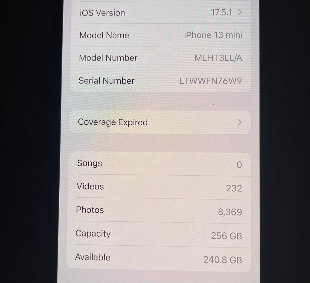 iPhone 13 Mini 256gb Midnight Unlocked 2P81