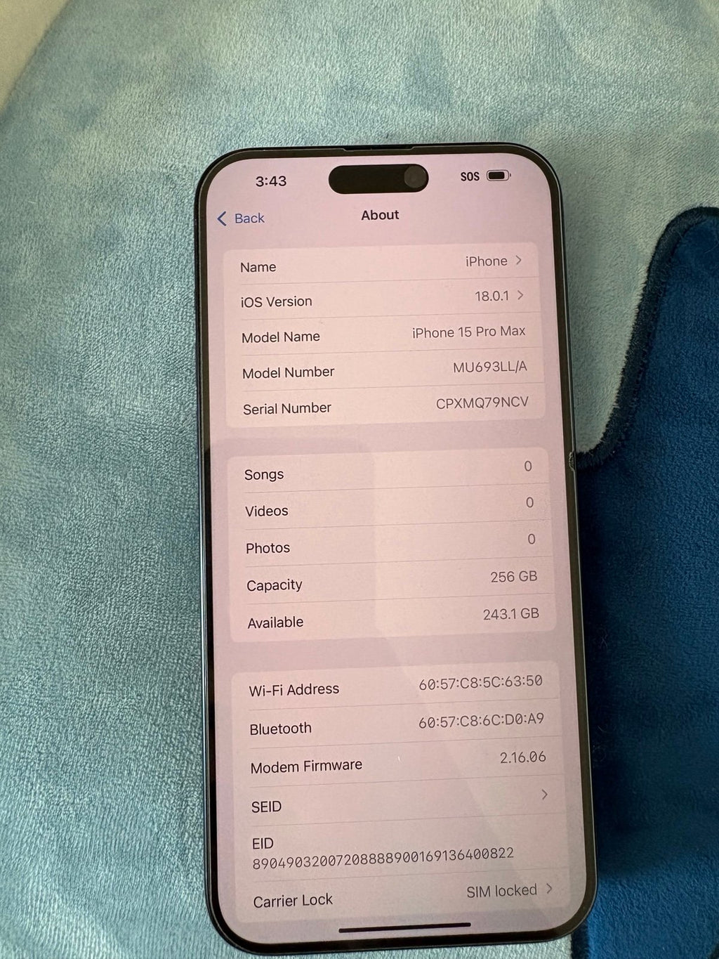 Apple iPhone 15 Pro Max - 256 GB - Blue 7E65