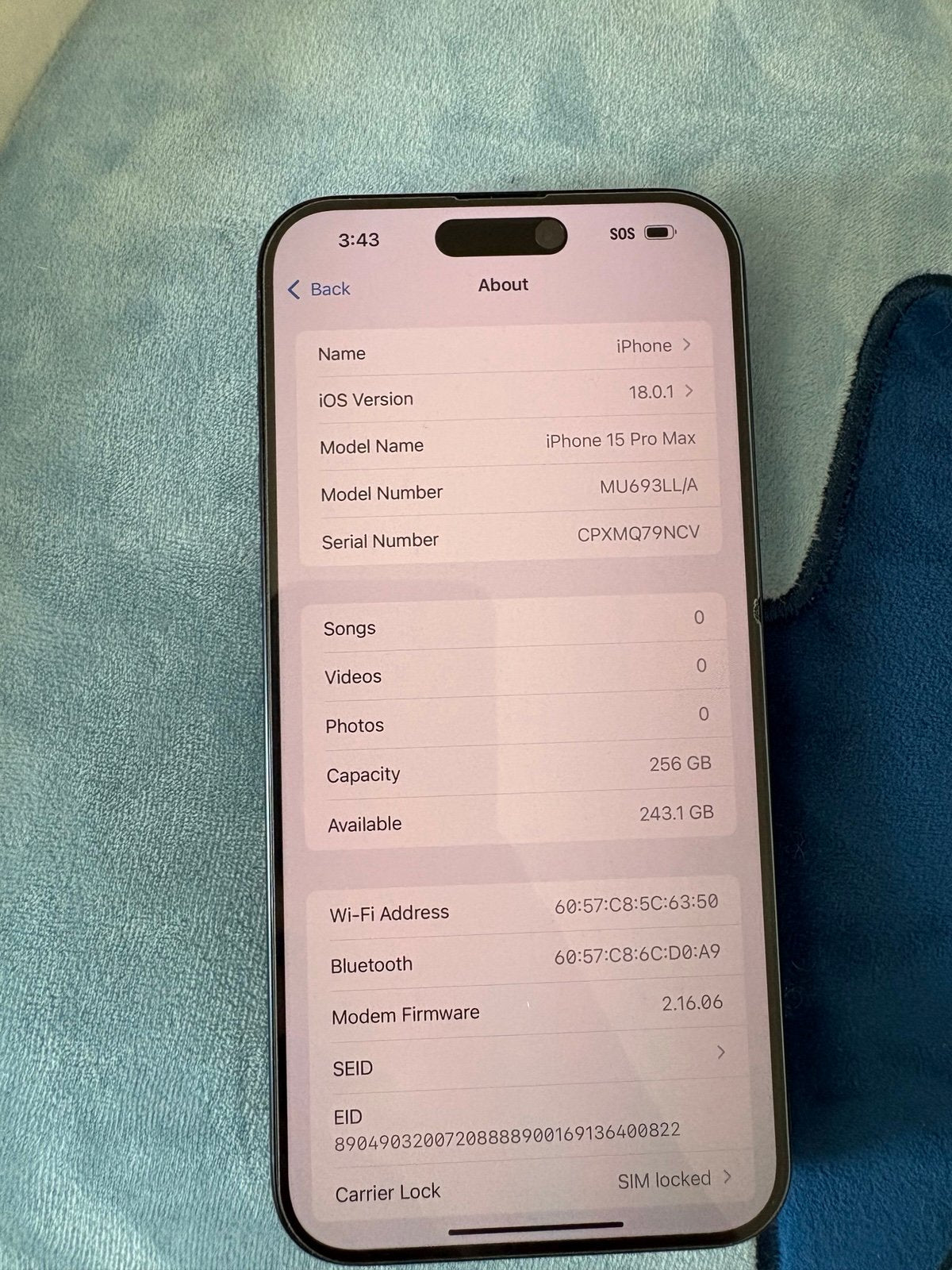 Apple iPhone 15 Pro Max - 256 GB - Blue 7E65