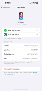 Apple iPhone 13 Pro Max 128 GB in Sierra Blue for T-Mobile 2E91