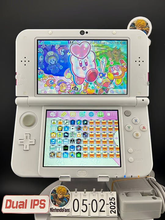 Dual IPS/ New 3DS XL Pink w 128GB SD Card/Near Mint/ 1312/ US Seller
