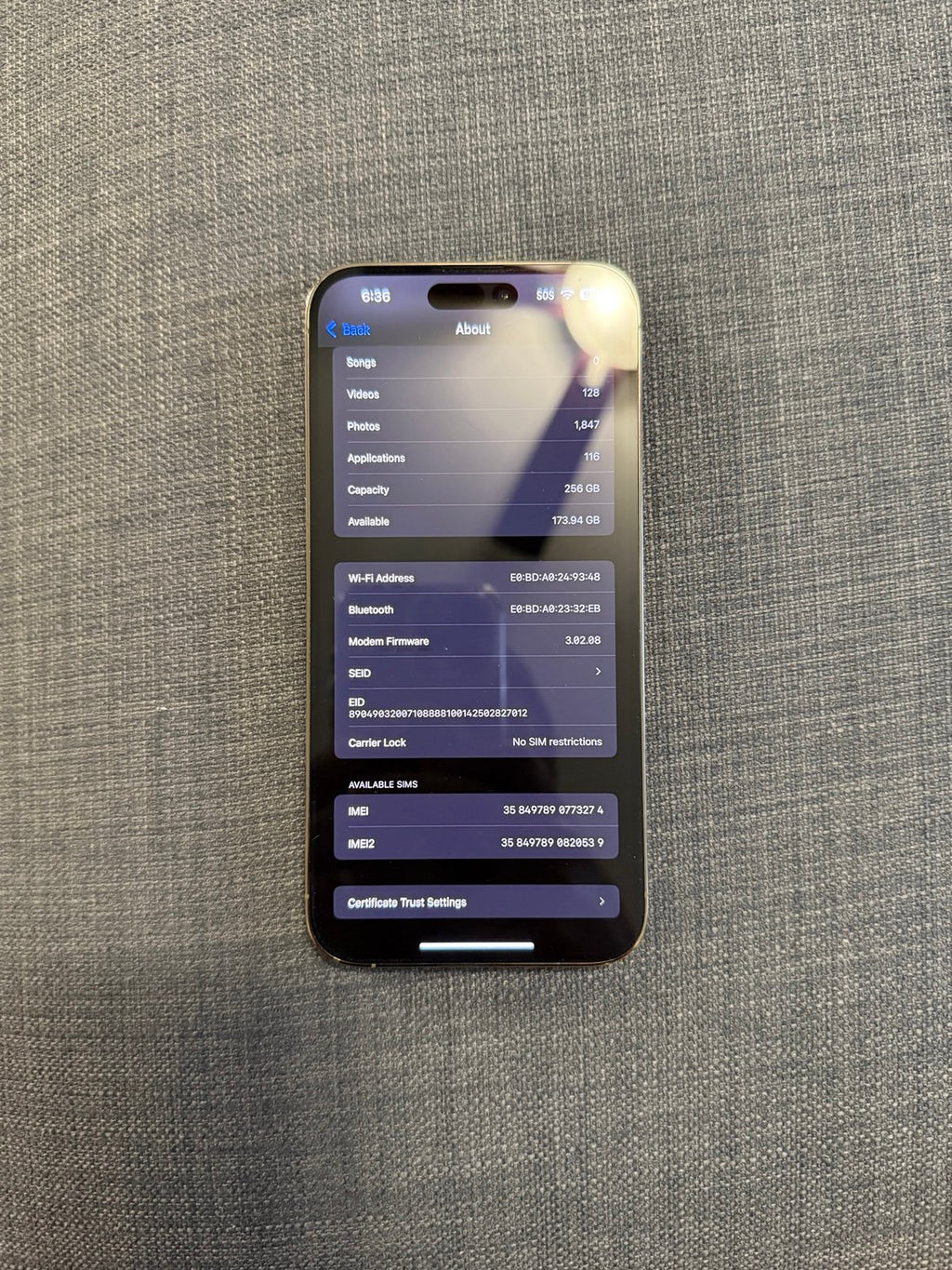 Apple iPhone 14 Pro Max 256GB unlocked 7T66