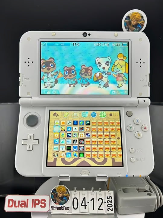 Dual IPS/ New 3DS XL Animal Crossing w 128GB SD Card/Near Mint/ 0410/ US Seller