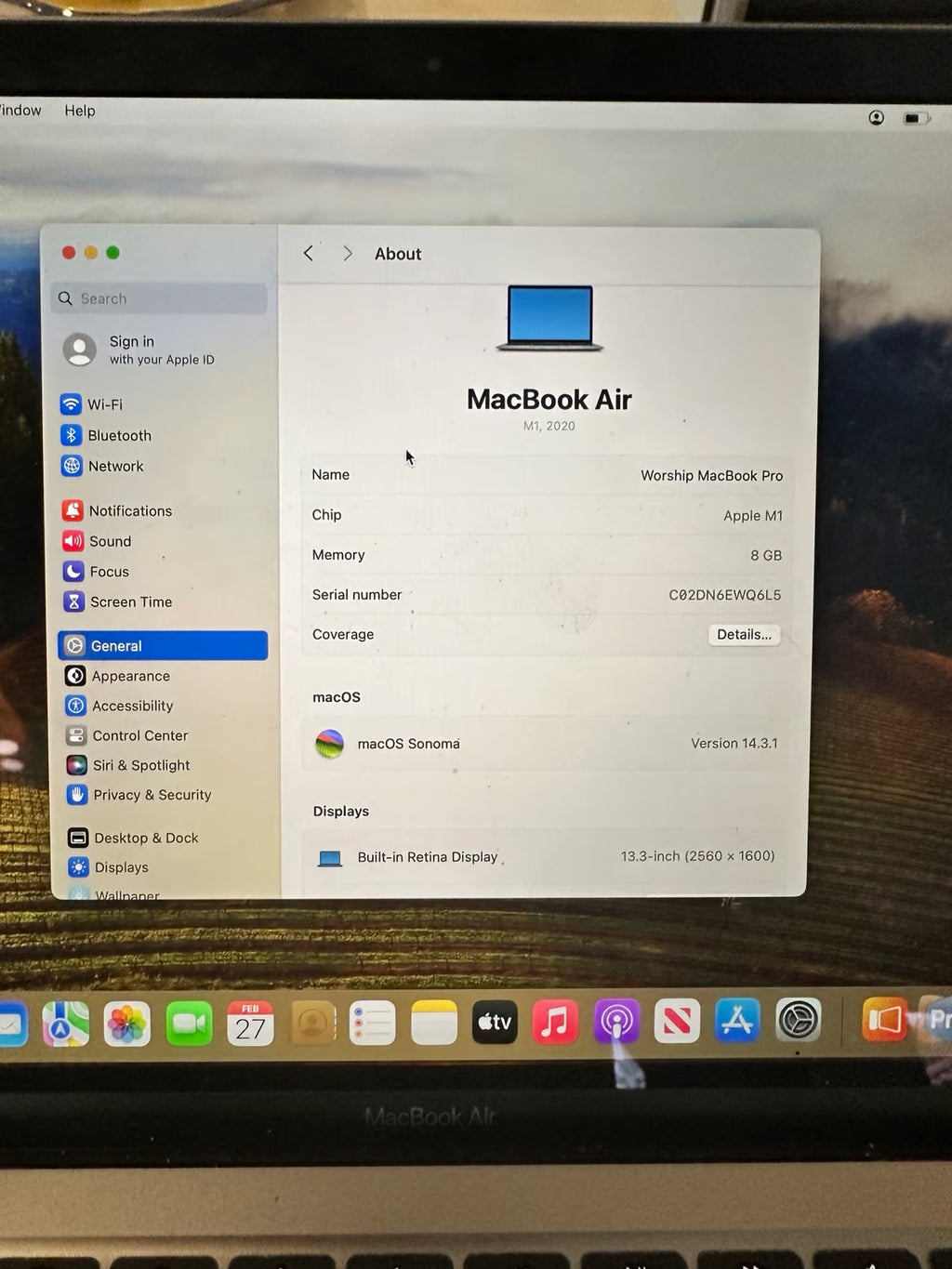 Apple Macbook Air 13in.  M1 3.2 GHz  512GB SSD 5D65