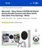 Microsoft Xbox Series S Starter Bundle (RRS-00144) white 512GB +3 month gamepass 3W62