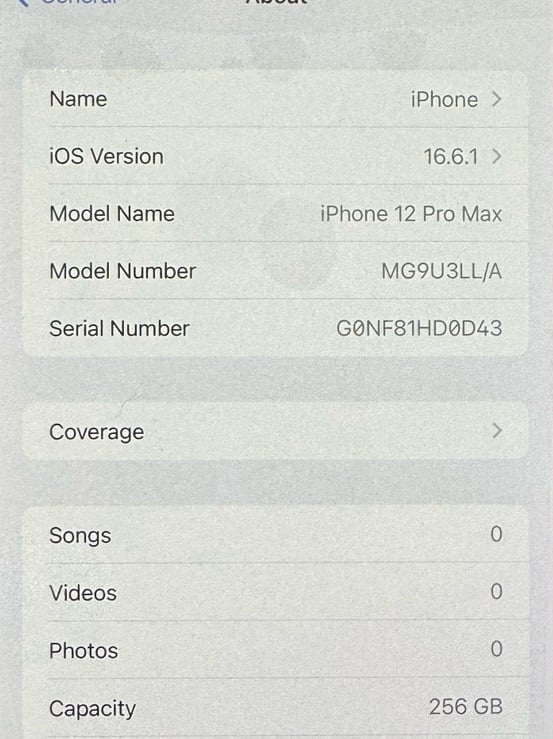 Apple iPhone 12 Pro Max 256 GB in Graphite for Unlocked 1V61