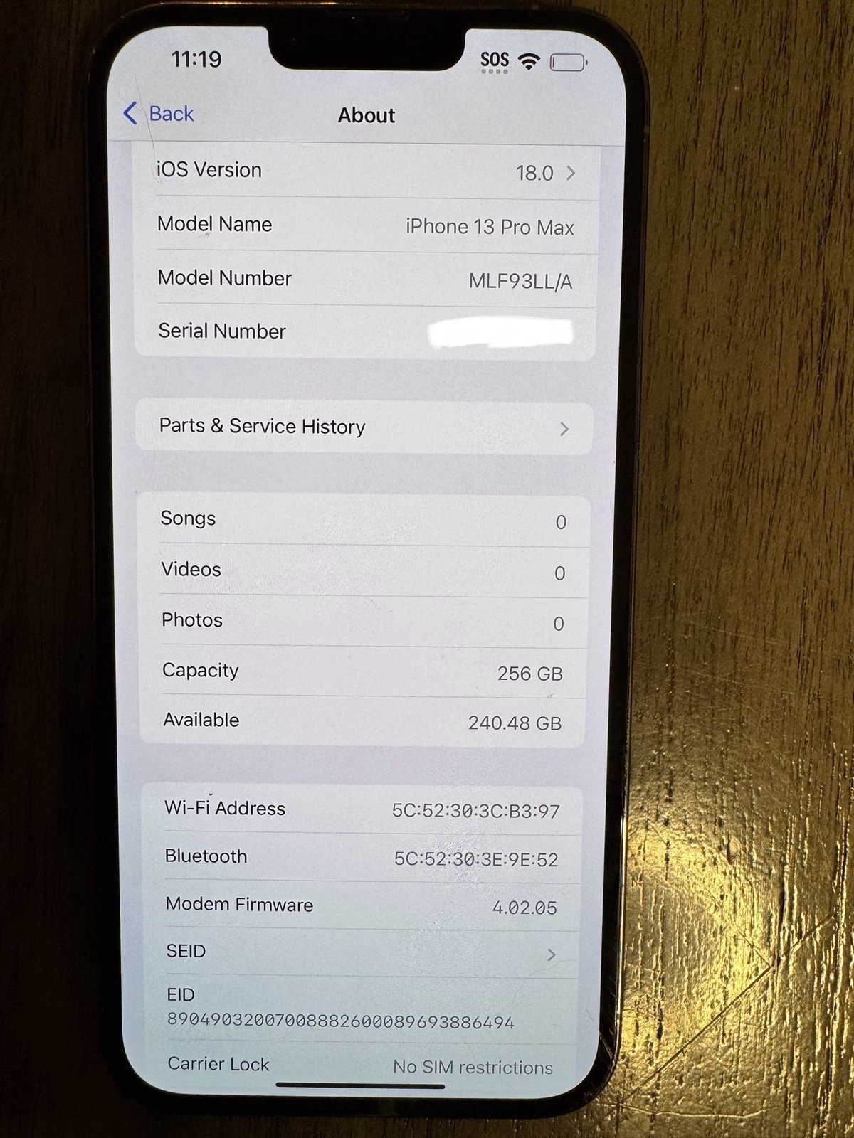 Apple iPhone 13 Pro Max 256 GB Unlocked 5F66