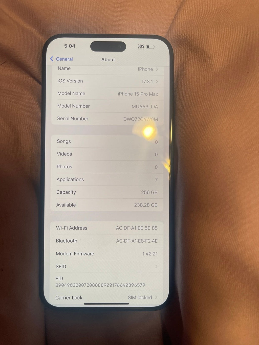 iphone 15 pro max 256gb AT&T 5X72