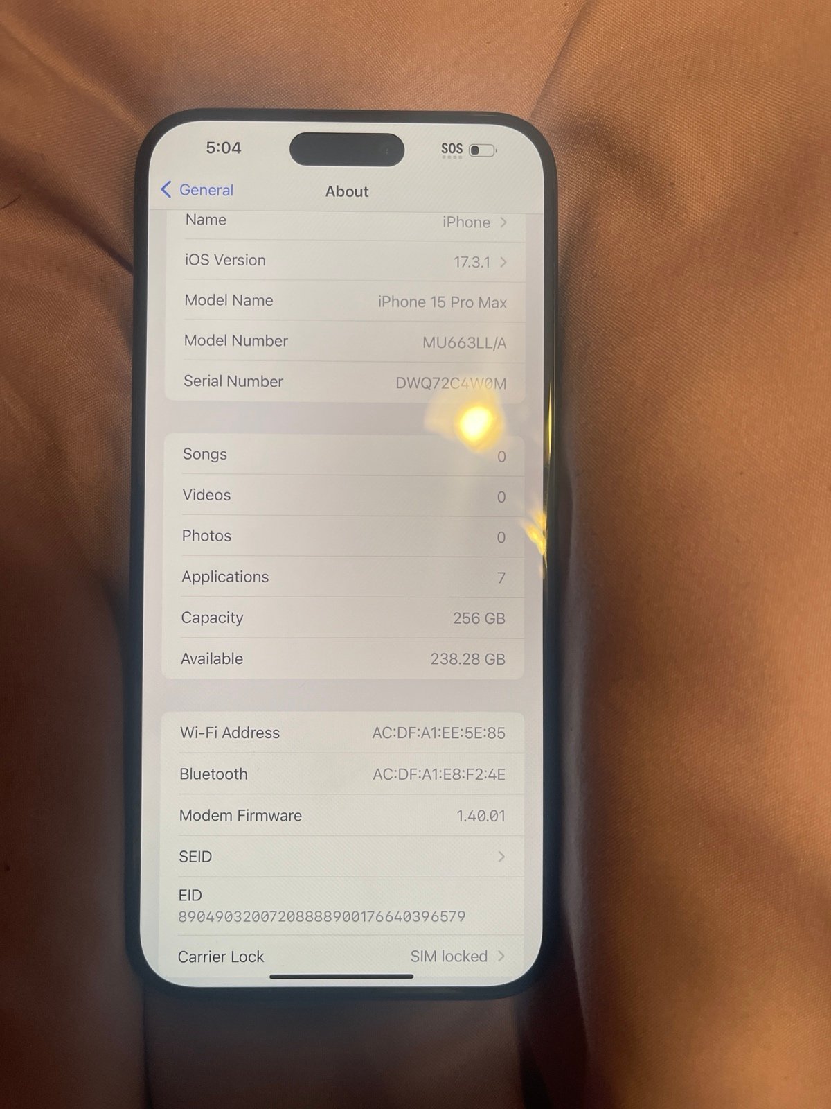 iphone 15 pro max 256gb AT&T 5X72