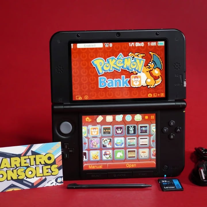 Nintendo 3DS XL Pok茅mon Center Charizard Edition W/ 32GB, Charger & 70+ Games