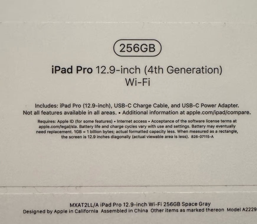 Apple iPad Pro 4th Generation 256 GB in Space Gray 8A88