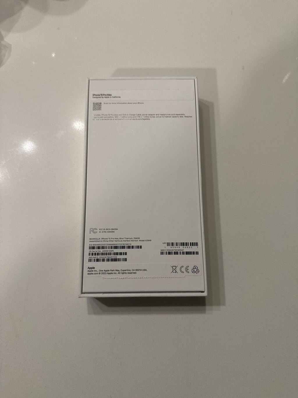 iPhone 15 Pro Max 256GB VERY GOOD CONDITIONS Blue Titanium ( Verizon) 2F95