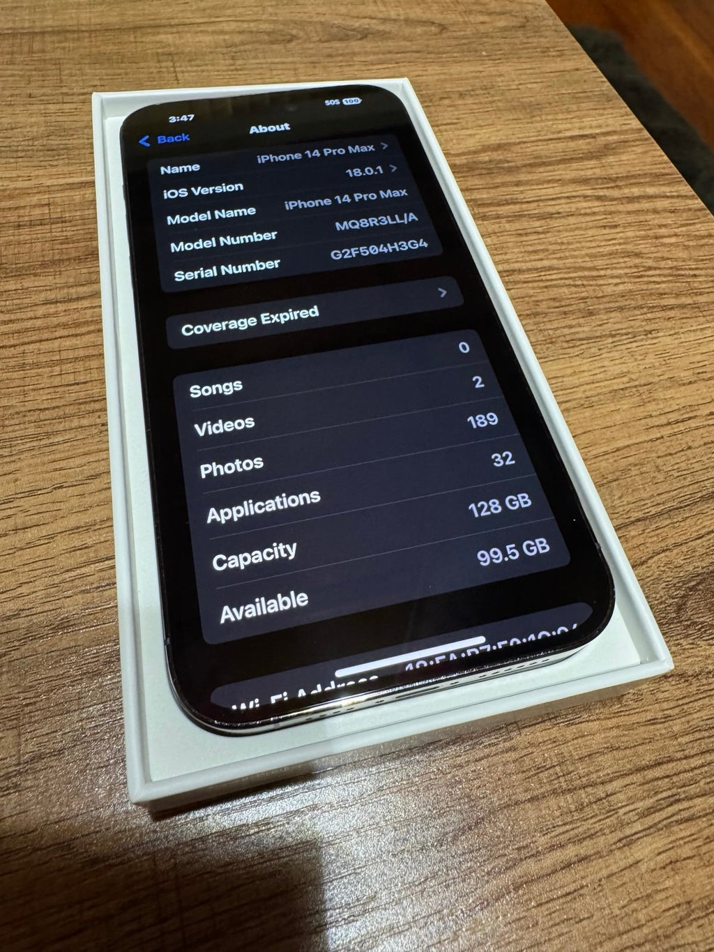 Apple iPhone 14 Pro Max 128 GB Deep Purple Unlocked 7X17