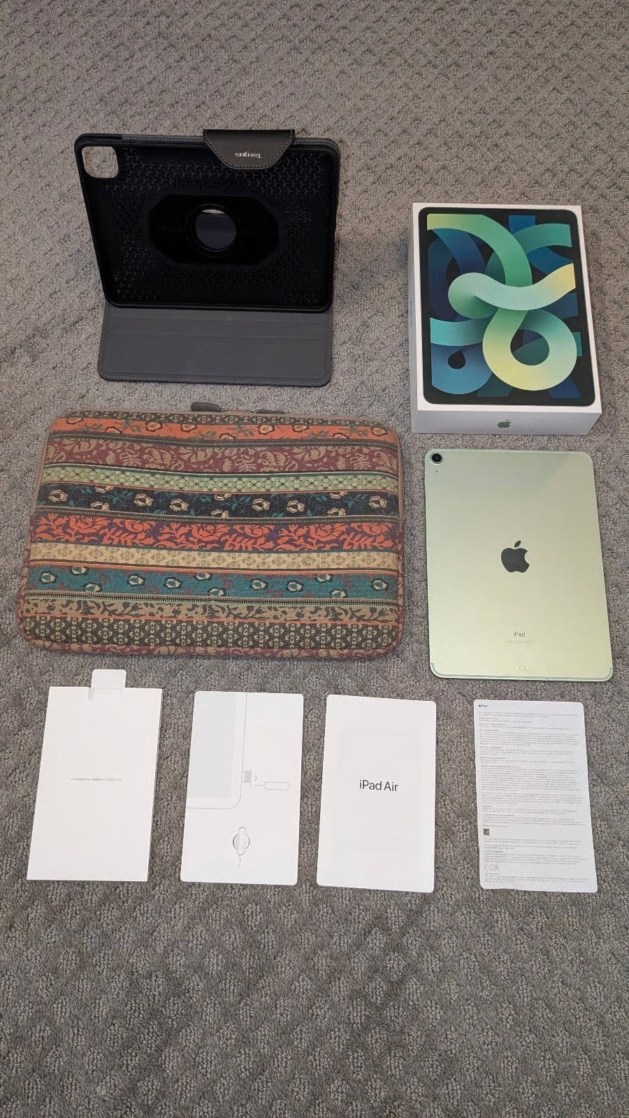 iPad Air 4th Generation 256GB Wi-Fi + Cellular Green 10.9"" with Targus case 5H16