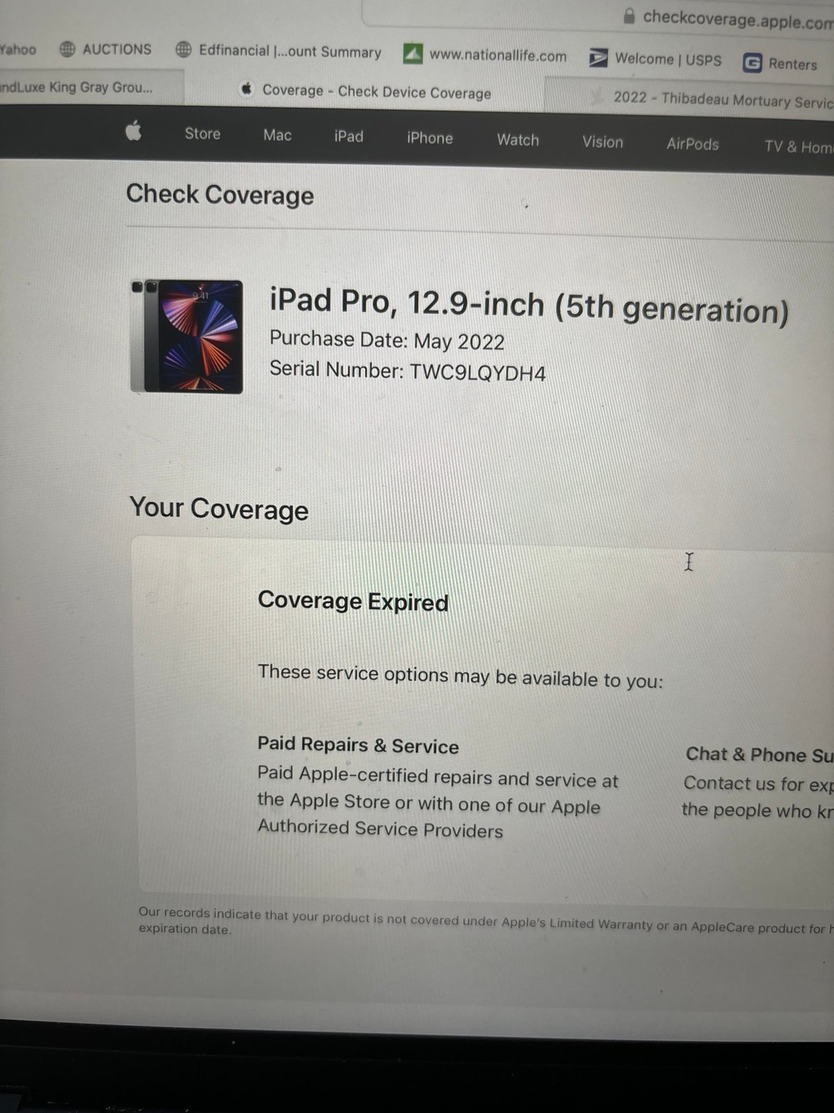 Apple iPad Pro 5th Generation 128 GB in Silver 12.9 5J73