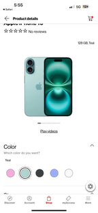 Teal IPhone 16 Plus 512 6P82